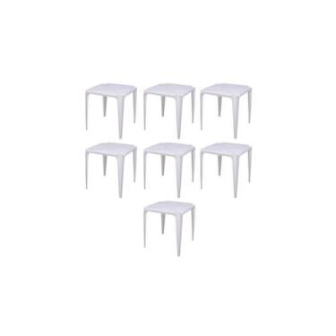 Imagem de Kit com 7 mesa de plástico bela vista - branca - mor cor branco - 0002