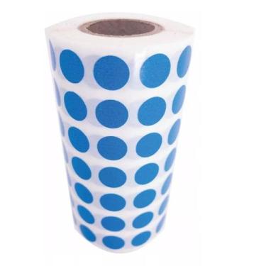 Imagem de Etiqueta Bolinha Colorida ul Claro 10Mm 1,0Cm Rolo C/1000 - DC