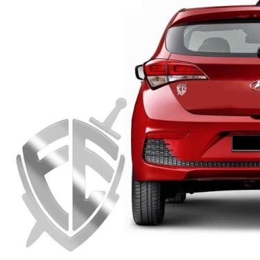 Imagem de Adesivo Cristão Escudo Da Fé Cromado Para Carro Notebook - SPORTINOX, 