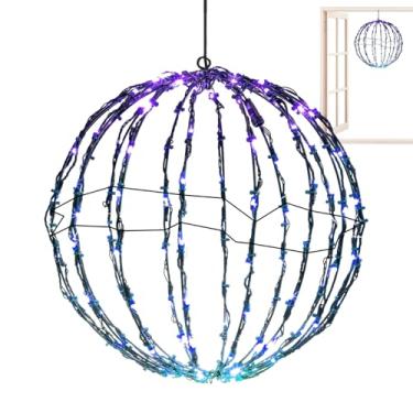Imagem de Rrlihjgu Luzes Esféricas Natal,Luzes LED de Esfera Natalícia para Exterior - Decoração para Árvore Jardim Casamento Pórtico Iluminação Noturna