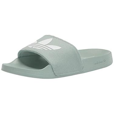 Imagem de adidas Originals Tênis feminino Adilette Lite, Verde/branco/branco, 6