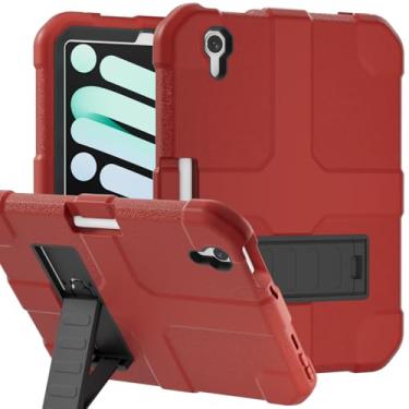 Imagem de Stweap Capa para iPad mini 7 A17 Pro 2024 / iPad mini 6 2021 8,3 polegadas, capa protetora resistente à prova de choque para iPad mini 7ª/6ª geração 8,3 polegadas (vermelho)