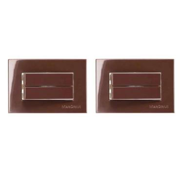 Imagem de 02 Interruptor Duplo Móveis Margirius Marrom 10A