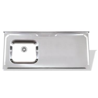 Imagem de Pia de inox 1,20 x 0,53 lisa cuba deslocada para esquerda - INOXSUL