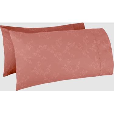 Imagem de TBM Fronha de travesseiro extragrande Jacqurd cabe até mesmo os travesseiros mais fofos, incluindo a almofada de panqueca fronha extra alta 100% algodão egípcio 600 fios (ouro rosa, Queen- 56 cm L x