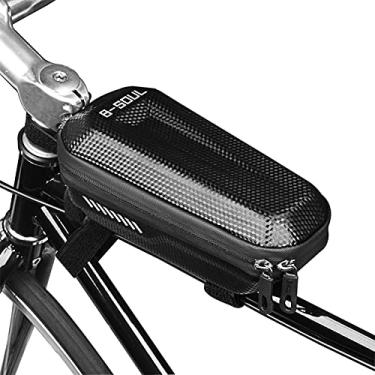 Imagem de Domary Bolsa de tubo superior para bicicleta MTB para ciclismo de estrada à prova de chuva Bolsa para viga frontal para bicicleta Bolsa com estrutura de bicicleta