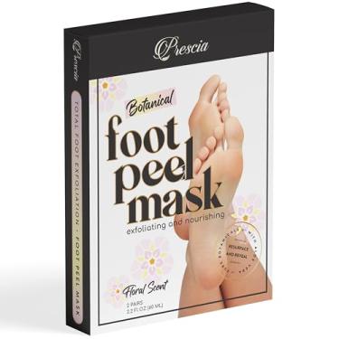Imagem de Prescia Máscara de peeling para pés – para calcanhares rachados, pele morta e calos – Pés macios para bebês, pele lisa, remove e repara saltos ásperos, pele seca do dedo do pé – Tratamento natural