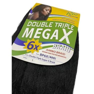 Imagem de Kanekalon Jumbo Para Tranças Box Braid MEGAX 400g Fibra Especial(PRETO 01)