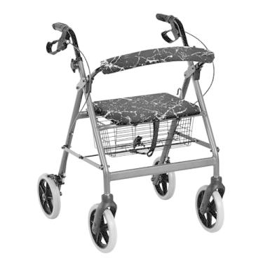 Imagem de Luarisgur Capa de assento de andador de mármore preto para homens, acessórios de andador rollator universal para idosos, capas de assento e encosto para senhoras e idosos