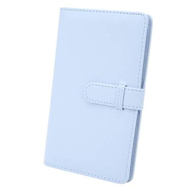Imagem de Yunir 108 Bolsos Mini álbum de Fotos para Mini 12 11,3 Polegadas Livro de Fotos para Ingressos para Filmes Cartões de Visita, PU Leather Wallet Album Book (Azul)