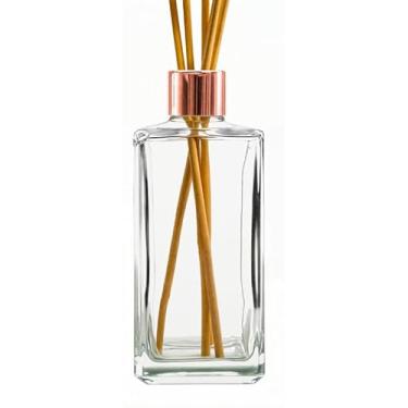 Imagem de 10 Frascos de Vidro para Aromatizador Difusor Aromatizante Tampa Luxo 250ml com Varetas Square(Rose)