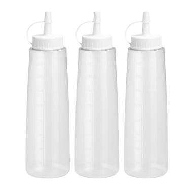 Imagem de Kit Bisnaga Flexível 500ml Prática E Resistente Ketchup Maionese Mostarda Restaurante (3, Branco)