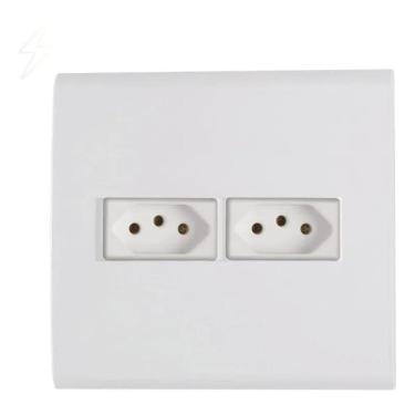 Imagem de 2X Conj 2 Tomadas 10A 4X4 Liz Branca Tramontina