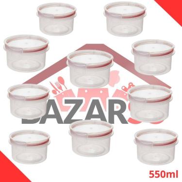 Imagem de Kit 10 Potes Herméticos 550ml: Conserva Alimentos