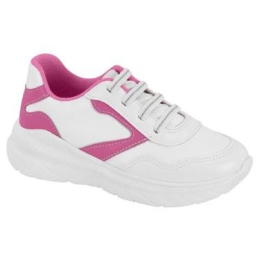 Imagem de Tênis molekinha menina casual 2584.105, Branco rosa, 34