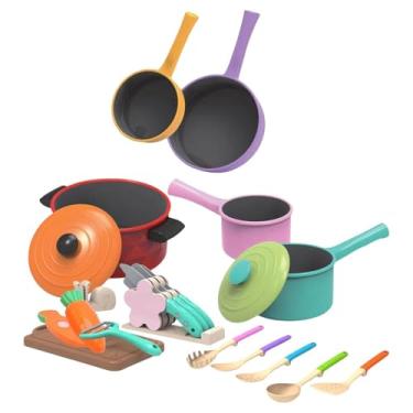 Imagem de menolana 21 peças de brinquedos de cozinha, acessórios de cozinha, brinquedos de dramatização, lembrancinhas de festa, cozinha de mentira, brinquedo de corte