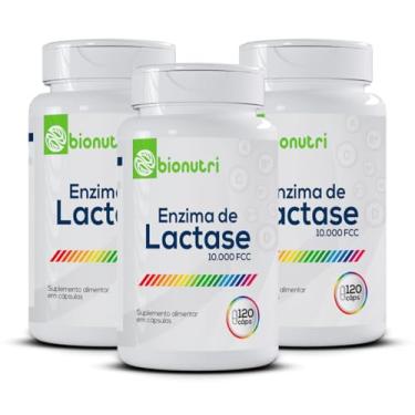 Imagem de Kit 3x Enzima Lactase Premium 10.000 Fcc 120 Cápsulas Intolerância a Lactose Bionutri