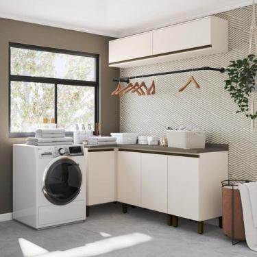 Imagem de Lavanderia Modulada 05 Peças com Tampo Aurora - Espresso Móveis