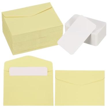 Imagem de PATIKIL Conjunto de 100 mini envelopes com cartões em branco, 11,4 x 8 cm cartões de notas e envelopes em branco para presente de casamento, convite de formatura, feriado, dia de Ação de Graças, Natal