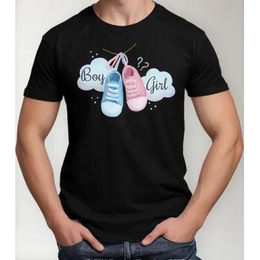 Imagem de Camiseta Camisa Algodão Feminina Masculina Adulto Chá Revelação Boy ou