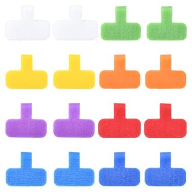 Imagem de SOFPLATE 30 etiquetas de cabos duráveis para eletrônicos, marcadores de fio grandes, multicoloridos, elétricos, reutilizáveis, com gancho e laço para identificação de gerenciamento, escritório