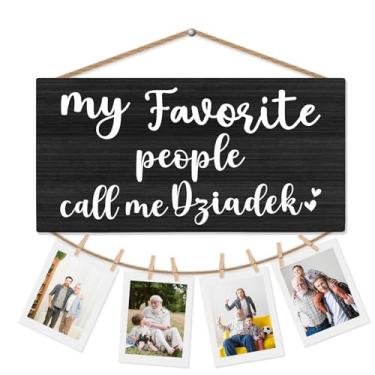 Imagem de CGBHW Melhor porta-retratos preto Dziadek para parede, presentes de aniversário para papai, avô, papoula, presente de netos, netos, exibição de fotos pendurada