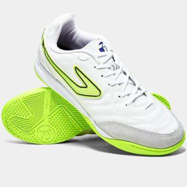 Imagem de Chuteira Futsal Topper Maestro Club V Unissex - Branco e Verde, 41