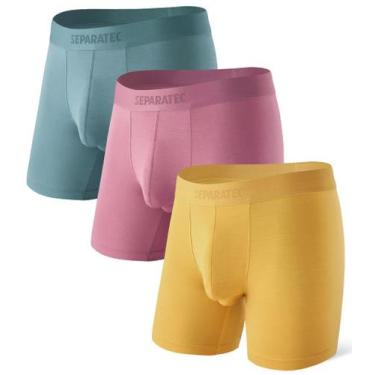 Imagem de Cuecas Separatec Dual Pouch Boxer Cuecas XL Verde/Vermelha/Amarela