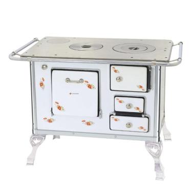 Imagem de Fogão a Lenha Tradicional Venâncio 01 Branco Florido 1efbr