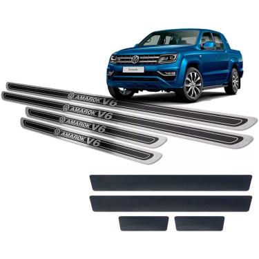 Imagem de Soleiras Alto Relevo + Vinil Vw Amarok V6 2010/2019 Preto