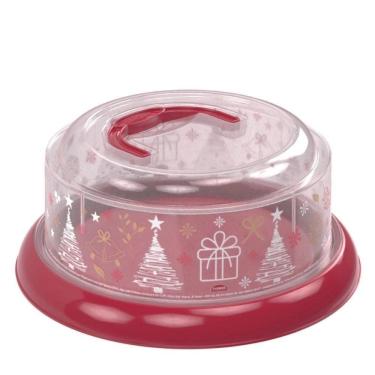 Imagem de Queijeira Com Alça E Rosca Decorada Natal Plasutil