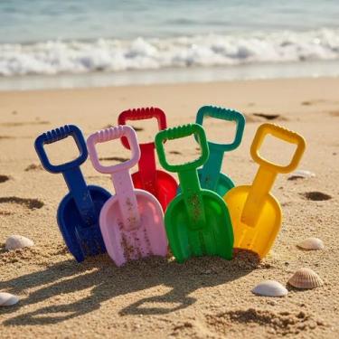 Imagem de Kit 6 Pá Gigante Praia Brinquedo Areia Diversão Infantil - Mini Toys