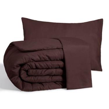 Imagem de Kit Edredom Casal Queen 3 Peças Margarida Cama Box - Mr Dias, Marrom