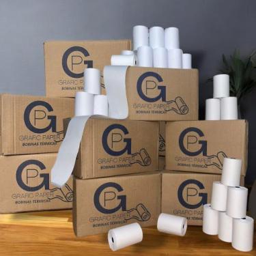 Imagem de Bobina Térmica 80x40mm  Caixa com 10 Rolos Branca / Impressões Nítidas