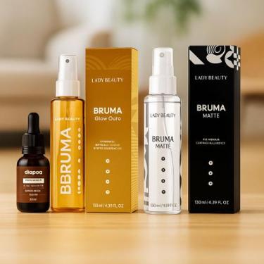 Imagem de Kit Fixador de Maquiagem Poderoso 1 Blindagem 2 Brumas Matte e Glow - 