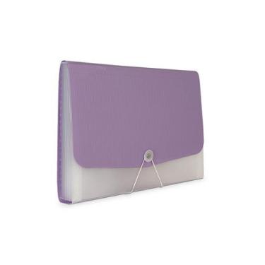 Imagem de Pasta Sanfonada A4 12 Divisorias Colors Polibras, Lilas Pastel