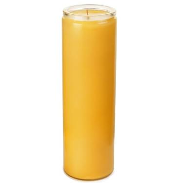 Imagem de Vela Yartzeit de 7 dias – Vela de oração devocional sem cheiro de cera de abelha pura em recipiente de vidro para vigílias, orações, bênçãos, memorial de Yahrtzeit, Yom Kippur e cerimônias religiosas