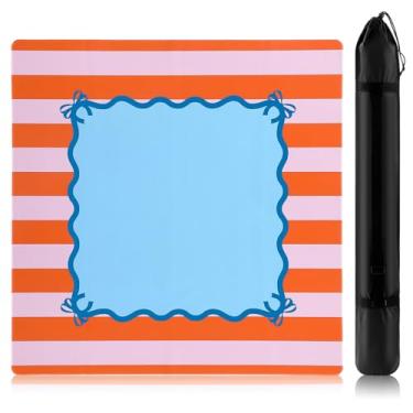 Imagem de Dunzy 33'' x 33'' Mahjong Mat with Carrying Bag Non Slip Noise Reduction Gaming Mat Rubber Mahjong Table Cover Accessories Gifts for Poker Board Games Dominoes (Navy Blue)