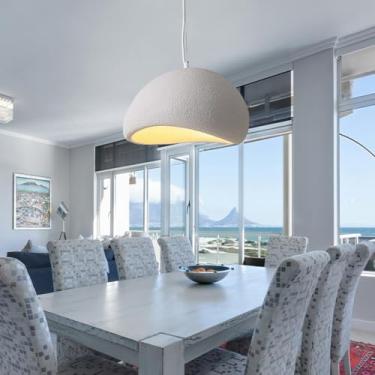 Imagem de Luminária pendente moderna Wabi-sabi, estilo japonês, para quarto, sala de estar, sala de jantar, luminária suspensa de concreto com base E27, lustre em formato de ninho de pássaro para cozi