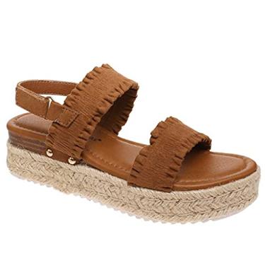 Imagem de Pierre Dumas Sandália feminina Magic-9 Platform Espadrille, Bronzeado novo, 38