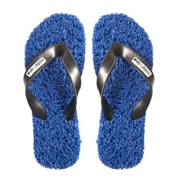 Imagem de Chinelo Confort Masculino indicado para pessoas que sofrem com Fascite Plantar, esporão de calcâneo, Hiperidrose PLantar e Neuroma de Morton, além disso, dá a sensação de estar pisando em um tapete macio. (Azul Royal, 35/36, BR, Adulto, Faixa Numérico, 35, 36)