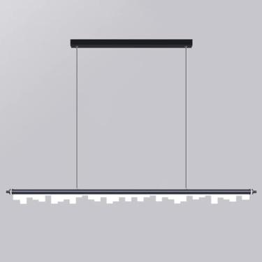 Imagem de Lustre moderno de luxo para sala de jantar, luzes pendentes de metal LED reguláveis, compatíveis com restaurante, café, bar, lâmpadas de lustre