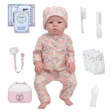 Imagem de Bebê Reborn Abigail Olhos Azuis Bolsa Itens Pode Dar Banho - Cegonha R