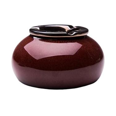 Imagem de Cinzeiro de ervas daninhas cinzeiro na moda, cinzeiro de cerâmica criativo para mesa de centro de escritório com tampa, decoração retro, ornamentos simples para cinzeiro cinzeiros para cigarros