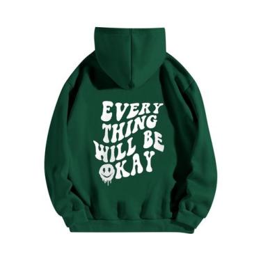 Imagem de Moletom feminino SOLY HUX com capuz estampado de grandes dimensões ver