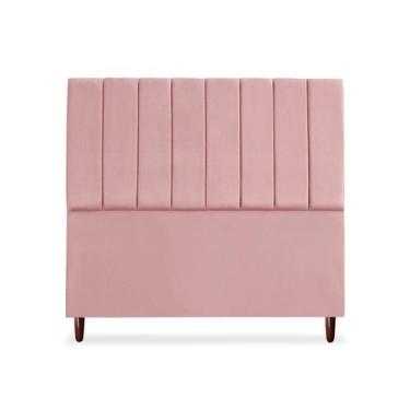 Imagem de Cabeceira De Casal Queen Carla 160 cm Com Frame Suede Rosa - Tifanny D