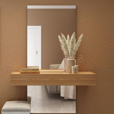 Imagem de Aparador Suspenso 110cm 01 Gaveta TB485E Dalla Costa, Freijó/Off White