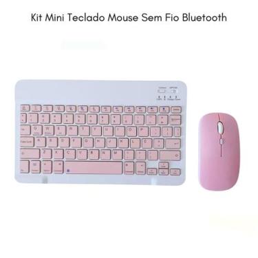 Imagem de Kit Mini Teclado Mouse Sem Fio Bluetooth portátil Celular Tablet Andro