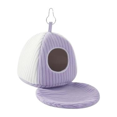 Imagem de Ｂｅｓｇａ de pássaro quente pendurado rede galpão gaiola cama aconchegante interior ao ar livre com almofada cama de pássaro para conure periquito, 25cmx25cmx25cm