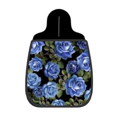 Imagem de Lixeira De Carro Organizador Lixinhocar Rosas Azuis Realistas Preto